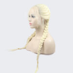 Long Section With Bangs Double Ponytail Fishbone Braid Wig - Image 2