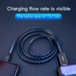 Compatible With , Compatible With , Baseus Flat Glowing 2.4A USB Cable For  Xs Max 8 Plus 1M Fast Charging Sync Data Line LED USB Cable For  SE 7 Cabo - Image 4