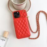 Crossbody Card Insert Case Luxury Rhombus Lamb Skin - Image 6