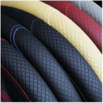 Fiber leather double round steering wheel cover - Image 2