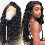 Chemical fiber front lace black small curly wig - Image 5