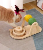 Creative Solid Wood Turntable Sisal Ball Cat Toy - Image 4