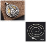 925 Sterling Silver Six-Character Mantra Turning Bronze Pendant - Image 8