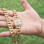Pet dog collar stainless steel titanium steel gold encryption chain buckle dog chain - Image 3