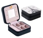 Creative travel portable jewelry box earrings earrings jewelry storage box leather small jewelry bag - Image 3