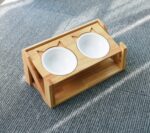 Cat bowl wooden dish rack - Image 6
