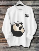 Women's Long Sleeved Panda Print Hoodie - Image 3