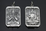 Retro Thai Silver Square Card Personality Pendant Natal Buddha - Image 3