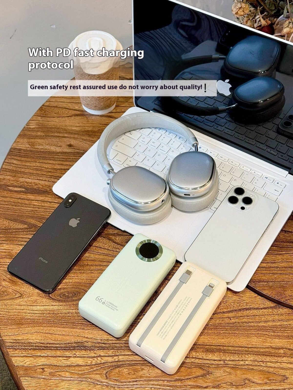PD Fast Charge Power Bank 66W Super Comes With Charging Cable - Image 7