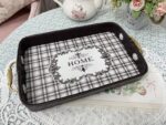European-style Retro Golden Handle Rectangular Cup Plate - Image 4
