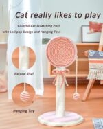Cat Scratching Post  Cute Kittens Scratch Posts With Hanging Ball Sturdy Post Stable Base Ideal For Indoor Cats Small Large Sizes Kitty Available - Image 5