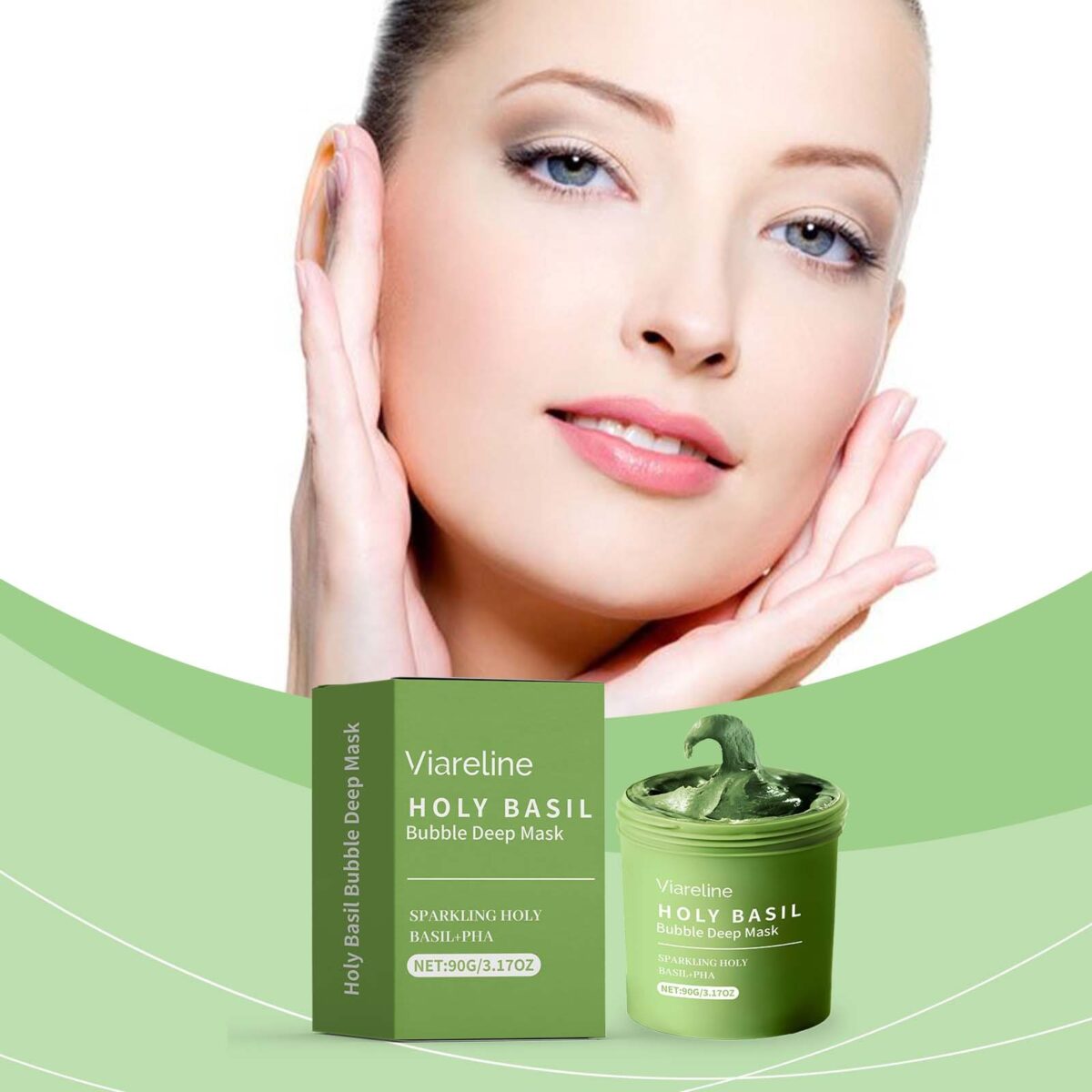 Holy Basil Bubble Deep  Mask Set - Image 1