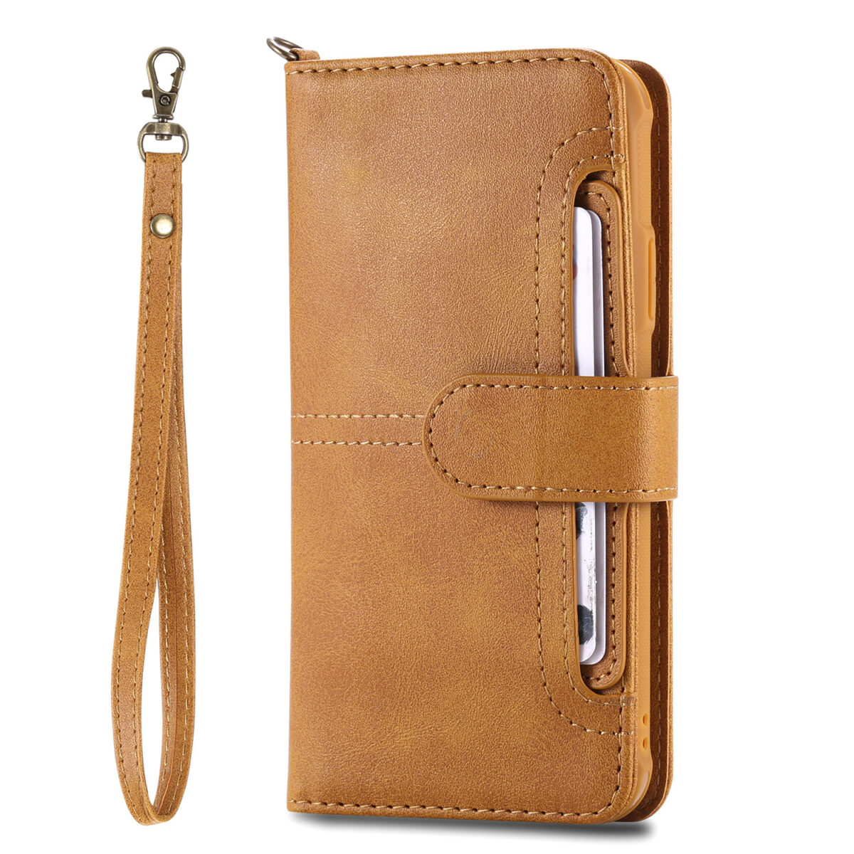 Two-In-One Leather Case Wallet Flip Card Phone Holster - Image 1