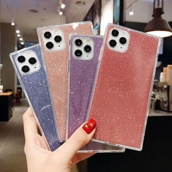 Compatible With , Square Glitter Transparent TPU Soft Shell