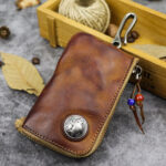 Hand-worn Vegetable-tanned Leather Key Case - Image 3