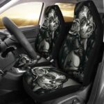 Black And White Tattooed Woman High Back Print Car Seat Cover - Image 3