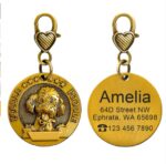 New dog identity card custom lettering tag Jin Mao Teddy dog bronze dog anti-lost pet brand - Image 4