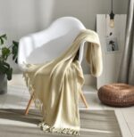 Fringed Knitted Small Blanket Napping Blanket Sofa Blanket - Image 2