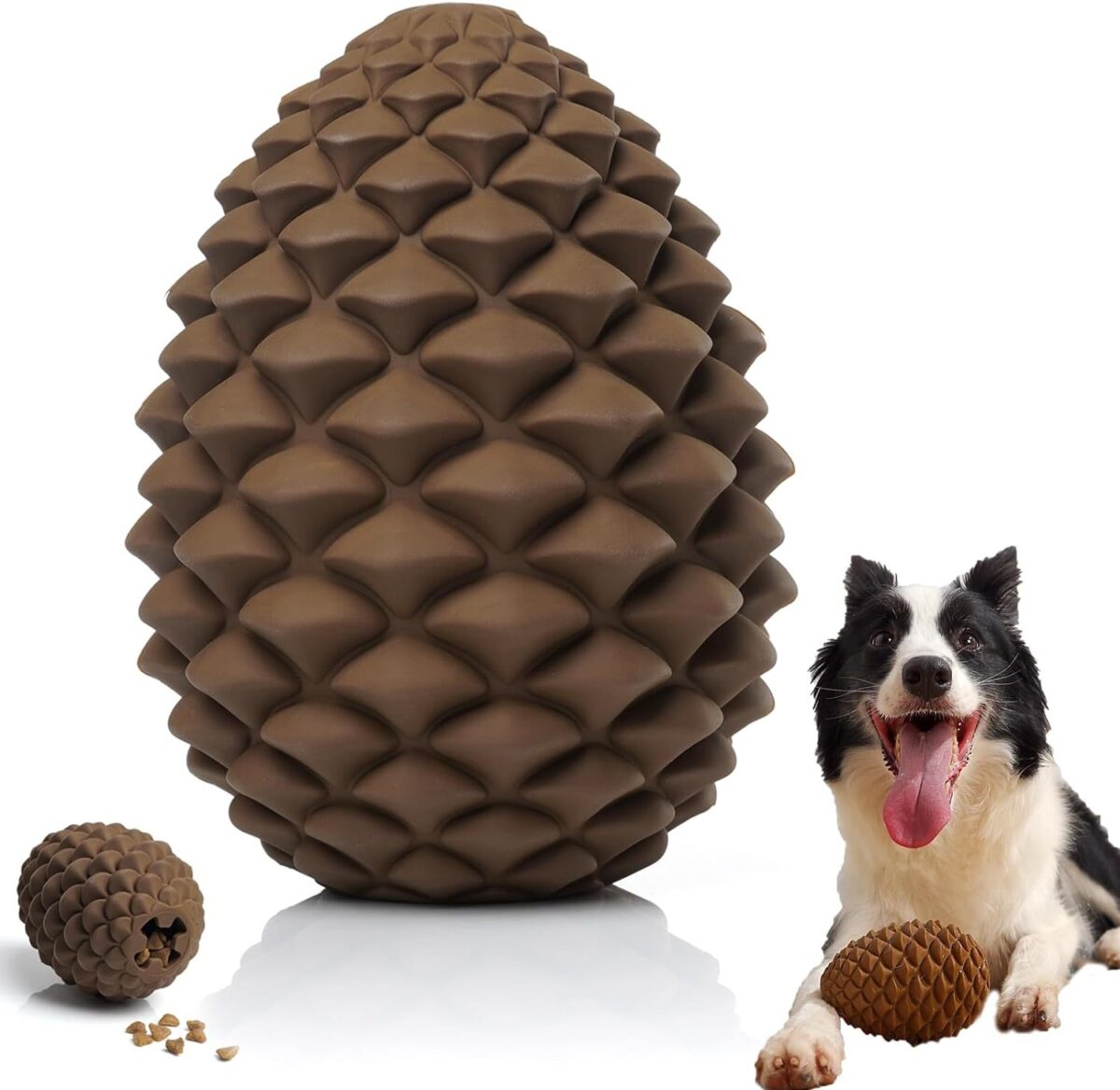 Pine Cone Tough Dog Toys For Aggressive Chewers Dog Chew Toys With Interactive Dog Treat Dispenser Indestructible Dog Toy For Medium Large Dogs  Heavy Duty Dog Presents - Image 2