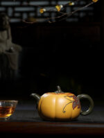 dark-red enameled pottery teapot - Image 3