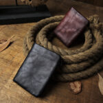 Men's Short Genuine Leather Vertical Casual Zipper Wallet - Image 8