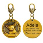 New dog identity card custom lettering tag Jin Mao Teddy dog bronze dog anti-lost pet brand - Image 6