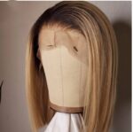 Ombre Colored Short Bob Wig T4B 27 Lace Front Human HairWigs - Image 4