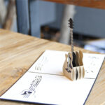 Birthday 3D Greeting Card Guitar Creative Handmade Gift Paper Carving - Image 3