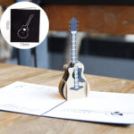 Birthday 3D Greeting Card Guitar Creative Handmade Gift Paper Carving - Image 4