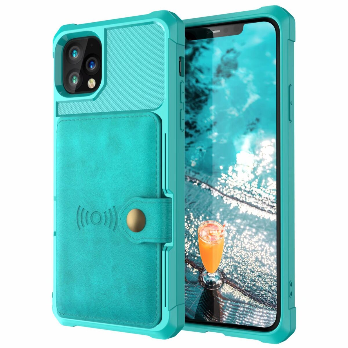 Leather Card Wallet Magnetic Protective Cover Flip Wallet Protective Cover - Image 2