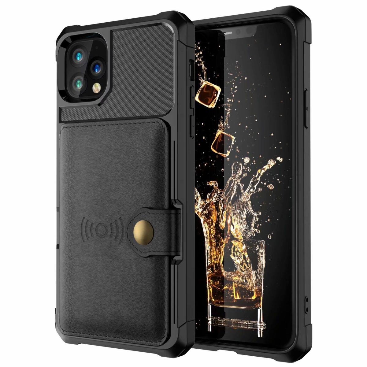 Leather Card Wallet Magnetic Protective Cover Flip Wallet Protective Cover - Image 4