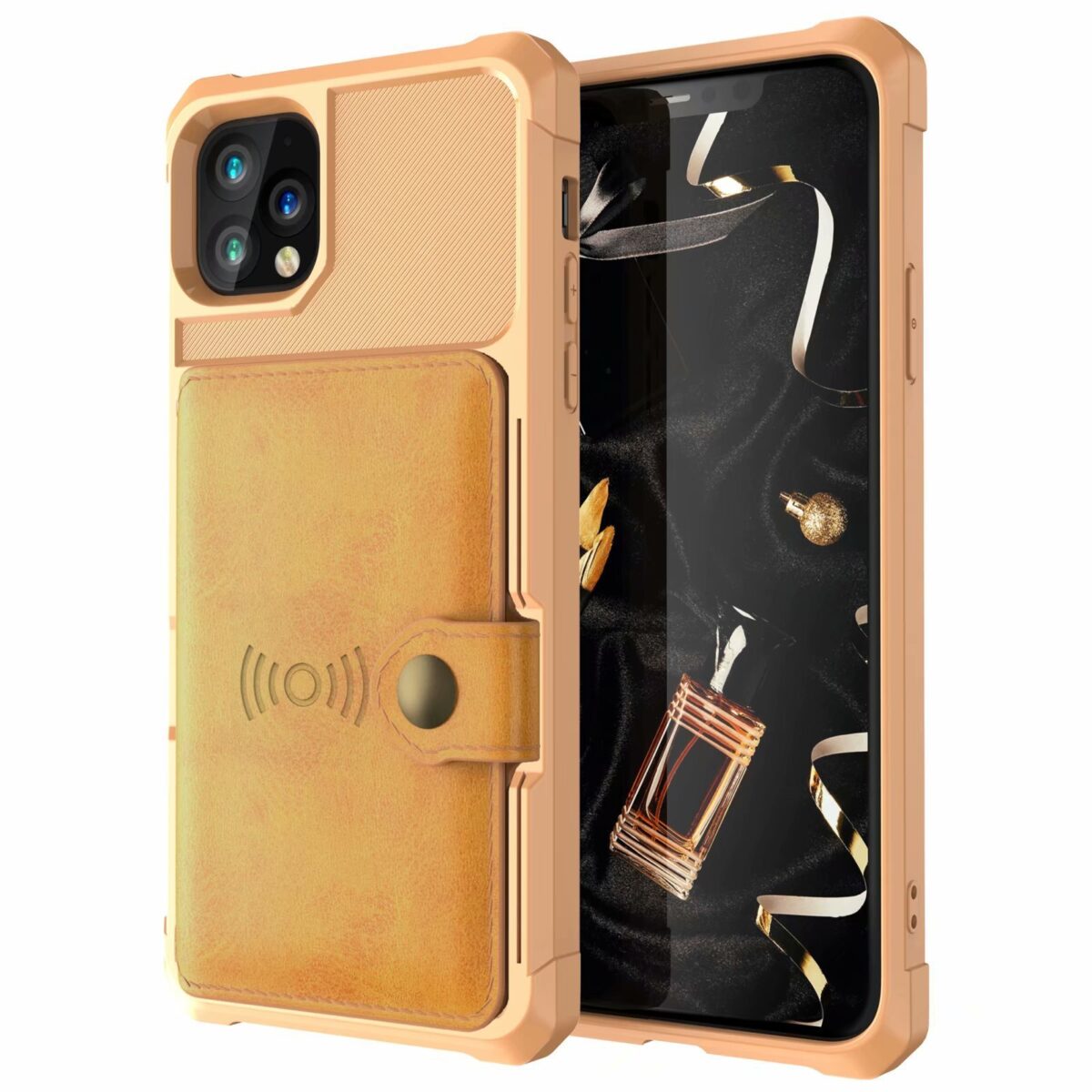 Leather Card Wallet Magnetic Protective Cover Flip Wallet Protective Cover - Image 3