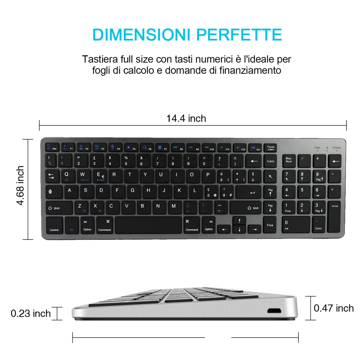 Tablet Phone Universal Digital Rechargeable Bluetooth Keyboard - Image 5