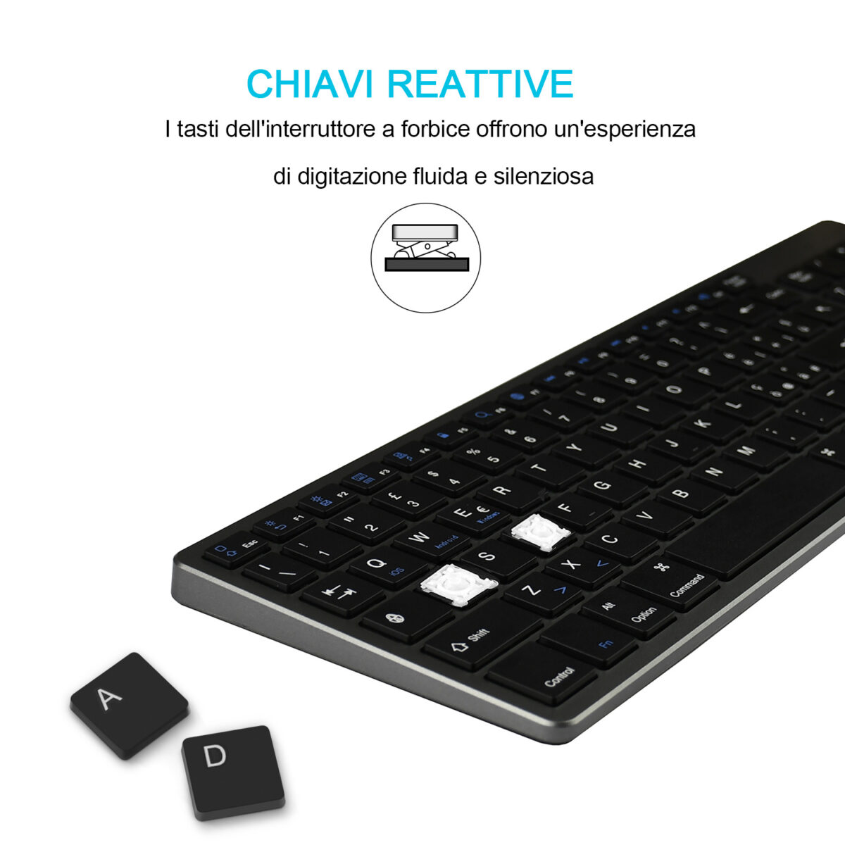Tablet Phone Universal Digital Rechargeable Bluetooth Keyboard - Image 3