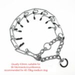 Chrome Plated  Pinch Dog Collar Proong Dogs Training Choke Chain Dog Training Necklace Rubber Tips Guardian - Image 8