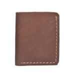 Vintage Crazy Horse Leather Short Wallet - Image 3