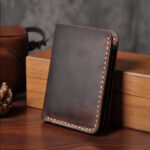 Vintage Crazy Horse Leather Short Wallet - Image 5