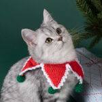 Christmas Cat Scarf Ornaments Cute Dog Scarf Winter Warm Knitted Small Milk Cat Scarf Clothes - Image 2