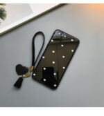 Compatible with Apple , Love Dot Mobile Phone Case With Lanyard Glass Case - Image 3