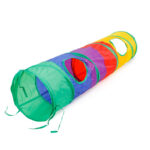 Collapsible Cat Channel Rolling Floor Dragon Color Cylinder Pet Toy Rainbow Cat Tunnel - Image 3