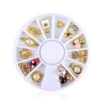1 Wheel 3D Charm Alloy Rhinestones Nail Art Decorations Perfume Bottle Bow Flowers Triangle DIY Nail Jewelry Supplies - Image 3
