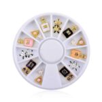 1 Wheel 3D Charm Alloy Rhinestones Nail Art Decorations Perfume Bottle Bow Flowers Triangle DIY Nail Jewelry Supplies - Image 2