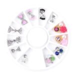 1 Wheel 3D Charm Alloy Rhinestones Nail Art Decorations Perfume Bottle Bow Flowers Triangle DIY Nail Jewelry Supplies - Image 5
