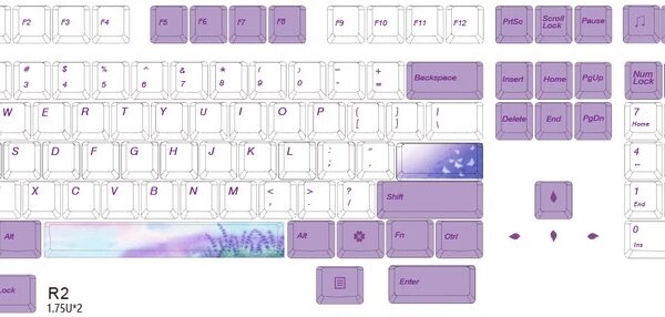 Keycap PBT Keycap Original High Sublimation Lavender Violet AKKO RK IKBC108 Key