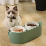 Ceramic Cat Bowl To Protect The Cervical Spine Double Bowl