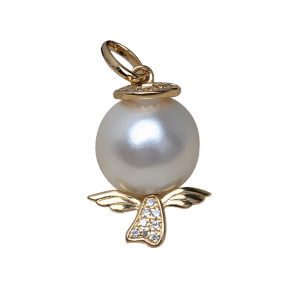 Gold Necklace Angel Through Hole Pendant