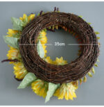 Artificial Silk Flower Thanksgiving Day Door Decoration Wall Hanging Wreath - Image 5