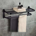 Perforated Space Aluminum Bathroom Folding Shelf Bathroom - Image 2