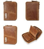 Large-Capacity Anti-Theft Leather Short Zipper Wallet - Image 5