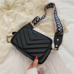 Lingge Small Bag Female Wild Fashion Wide Shoulder Strap One Shoulder Messenger Female Bag - Image 2